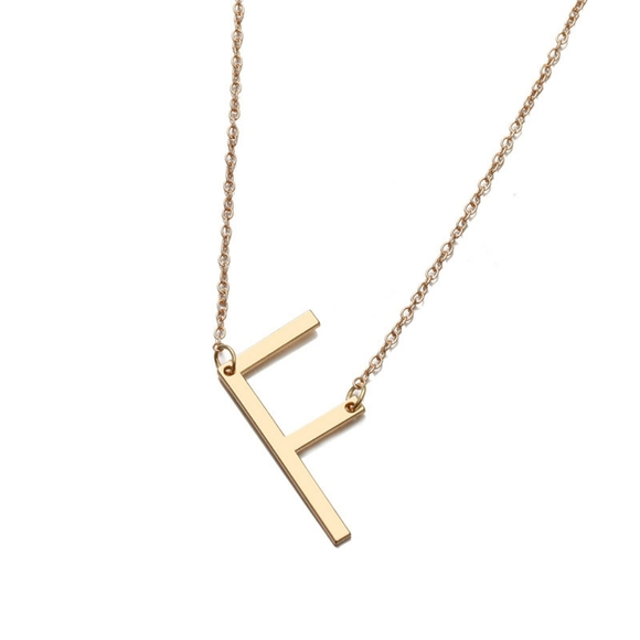 Jewelry - Letter F -  Letter Pendant Fashion Necklace